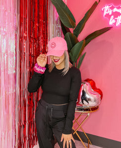 “SMILE” Pink baseball cap