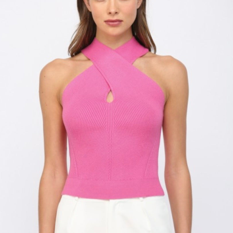 “CROSSING THE LINE” Pink Top – Four Dolls, LLC