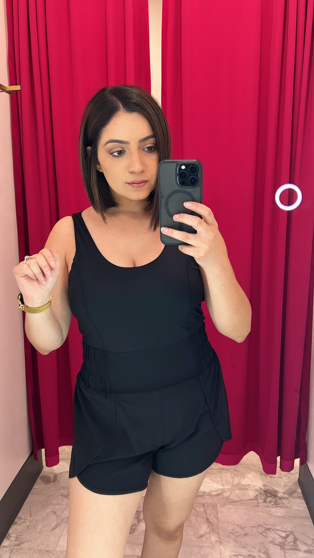 “Keep Up” Black Romper