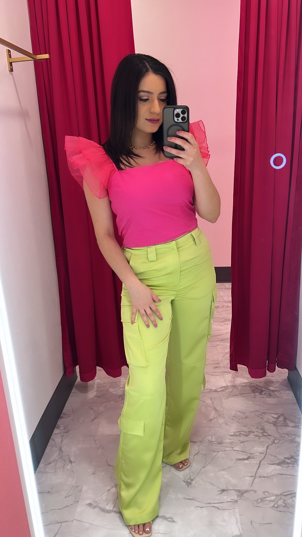 “Cargo Princess” Lime Pants