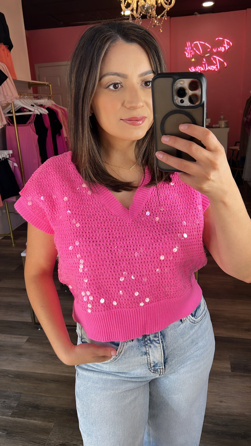 “Sparkling” Pink Top